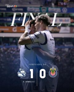 PUEBLA SORPRENDE Y VENCE 1 A 0 A CHIVAS