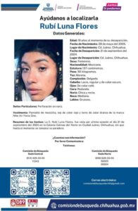 SOLICITAN AYUDA PARA LOCALIZAR A LA JOVEN ‘RUBI’