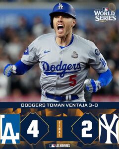 ¡A UN TRIUNFO DEL TÍTULO! DODGERS SUPERAN A LOS YANKEES EN EL JUEGO 3