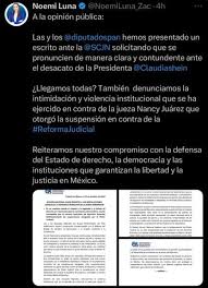 ACCION NACIONAL EXIGE RESPETO A LAS RESOLUCIONES JUDICIALES Y DENUNCIA DESACATO DE SHEINBAUM