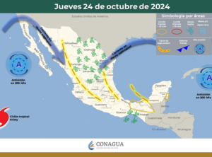 CIRCULACION ANTICICLONICA MANTENDRA EL CLIMA CALIDO DURANTE EL DIA Y SIN LLUVIAS