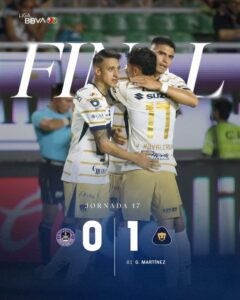 PUMAS VENCIÓ A MAZATLÁN Y AMARRÓ SU LUGAR DIRECTO EN CUARTOS DE FINAL