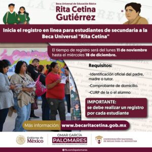 MAÑANA INICIA REGISTRO PARA BECA ‘RITA CETINA GUTIERREZ’