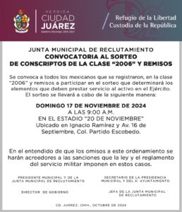 REALIZARAN SORTEO DEL SERVICIO MILITAR EL PROXIMO DOMINGO